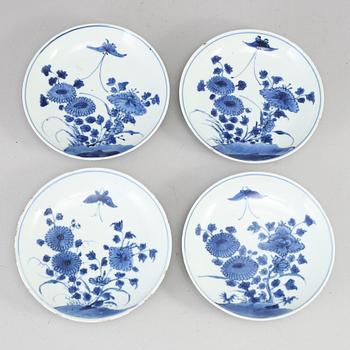 A set of four blue and white dishes, Tianqi/Chongzhen, 17th Century.