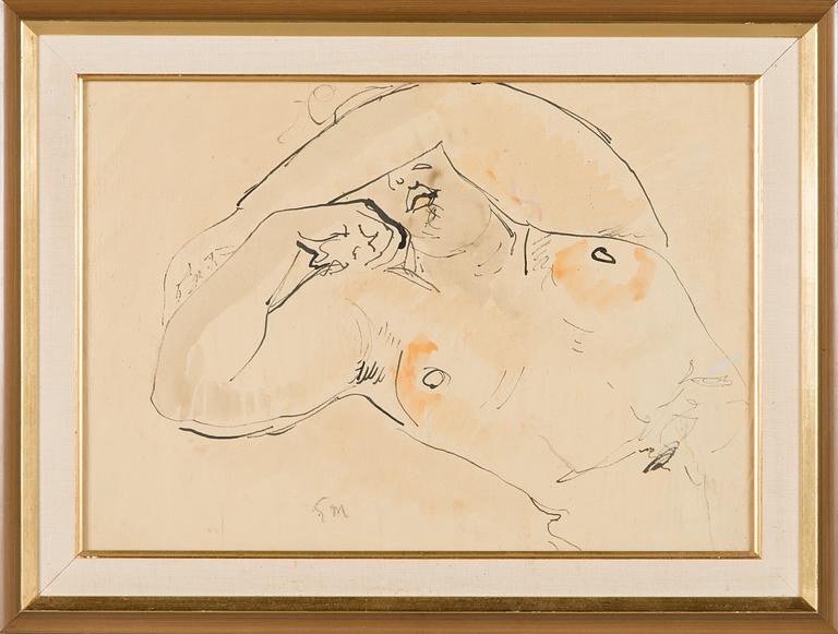 Eemu Myntti, watercolour, signed.
