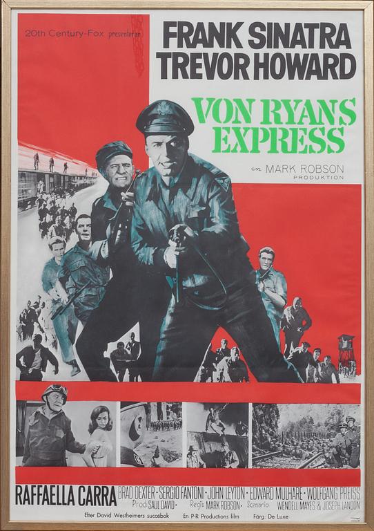 FILMAFFISCH, 2 st. Bl.a.  "Von Ryans Express", 1960-tal.