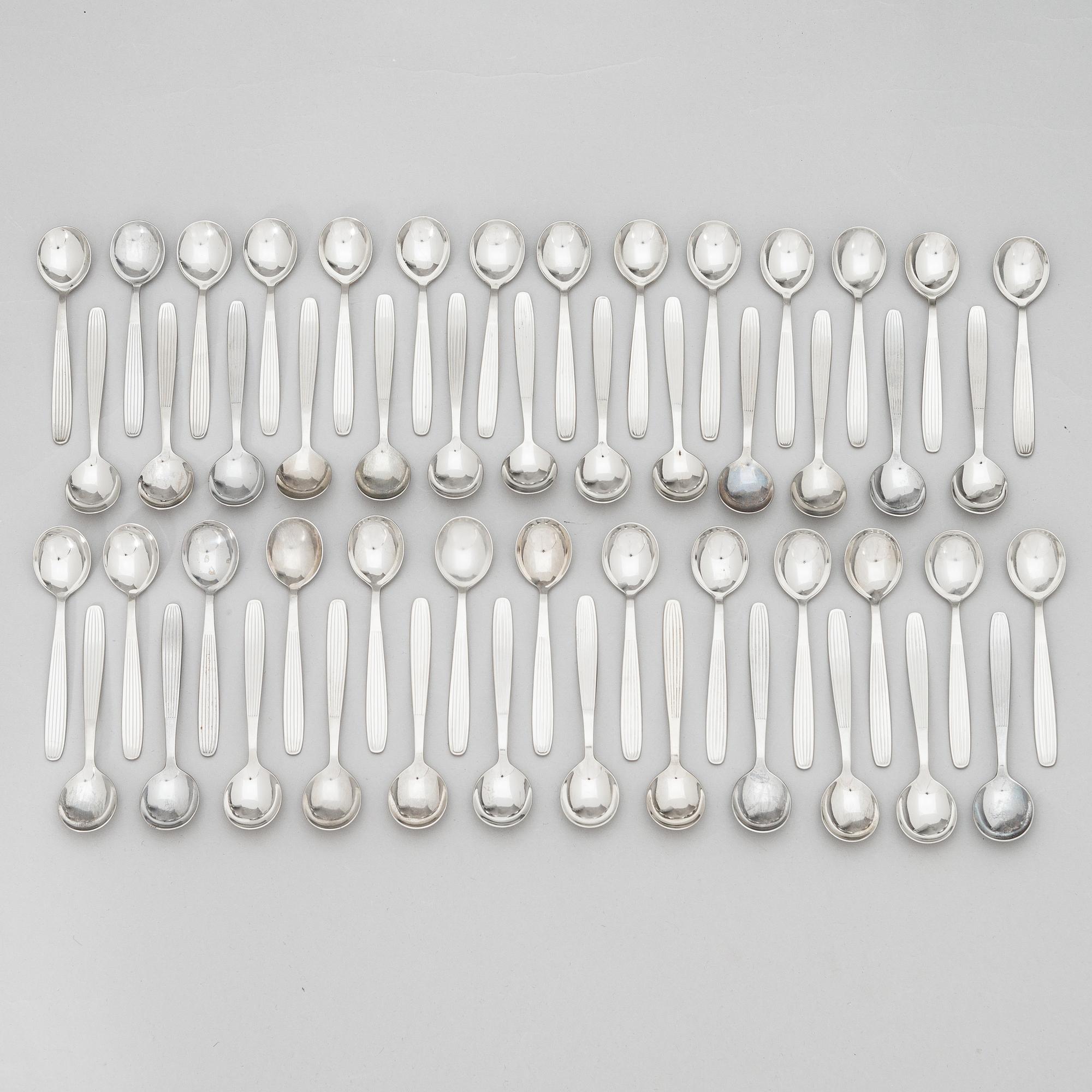 Kaj Franck, bestickserie, 220 st, rostfritt stål, "Scandia", Hackman Sorsakoski. Formgiven 1952.