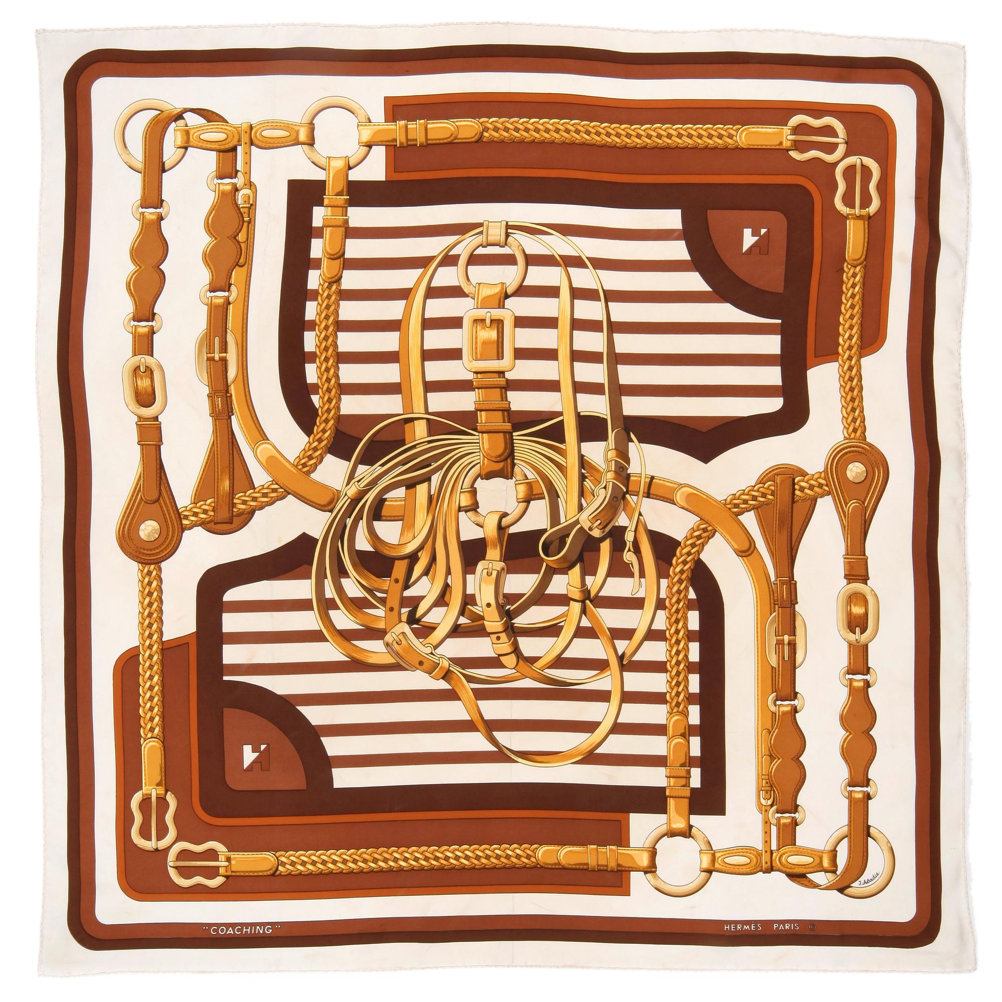 HERMÉS, a silk scarf, "Coaching".