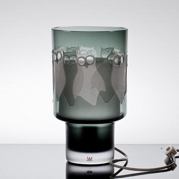 BORDSLAMPA, glas, Ove Sandeberg, Kosta. 1960/70-tal.