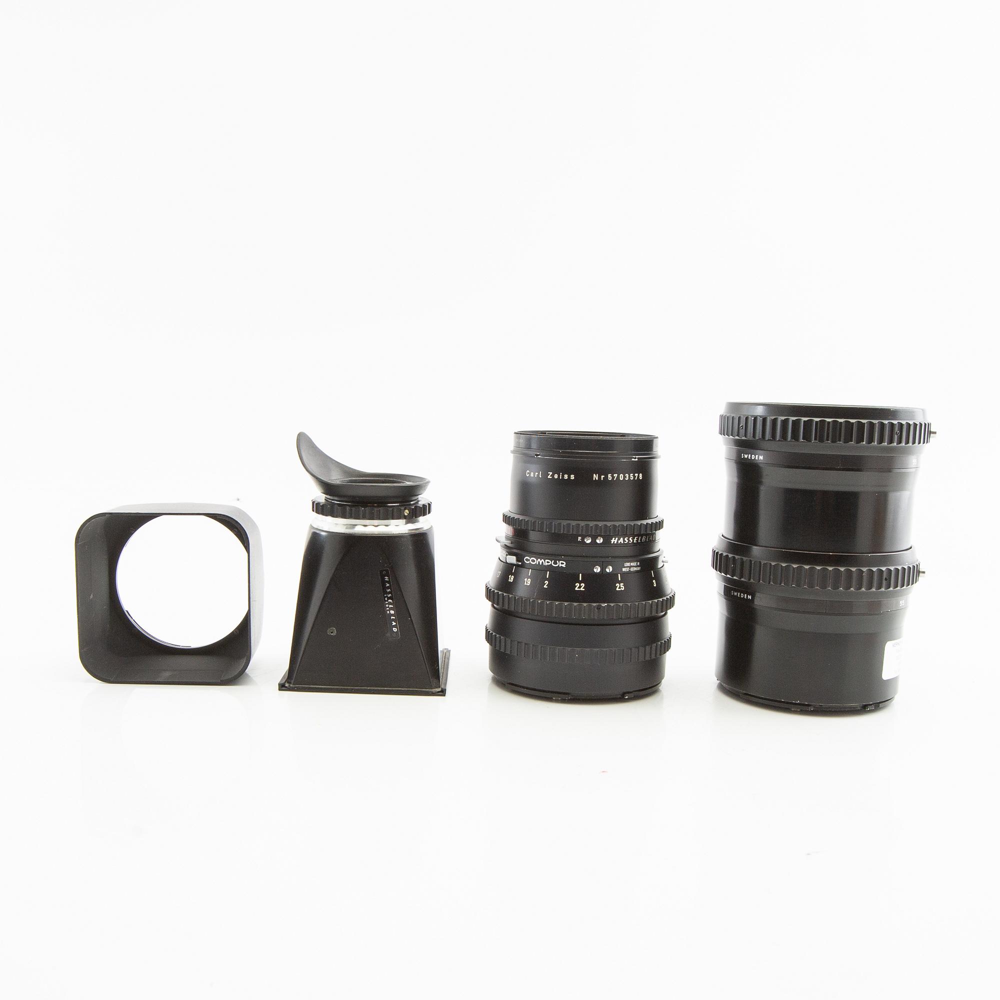 Hasselblad 500 C/M camera with lens and accessories.