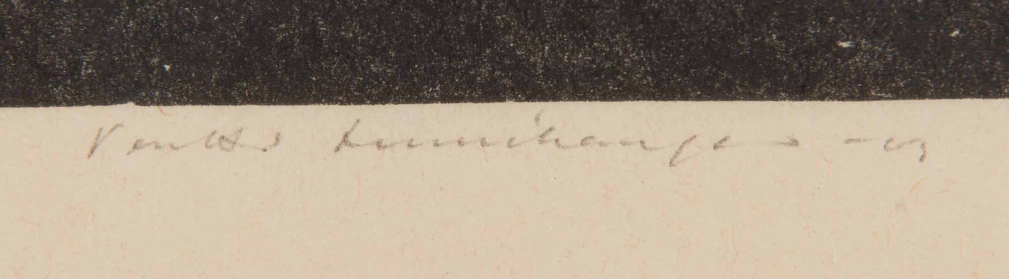 Pentti Lumikangas, puupiirros,  signeerattu ja päivätty -63.