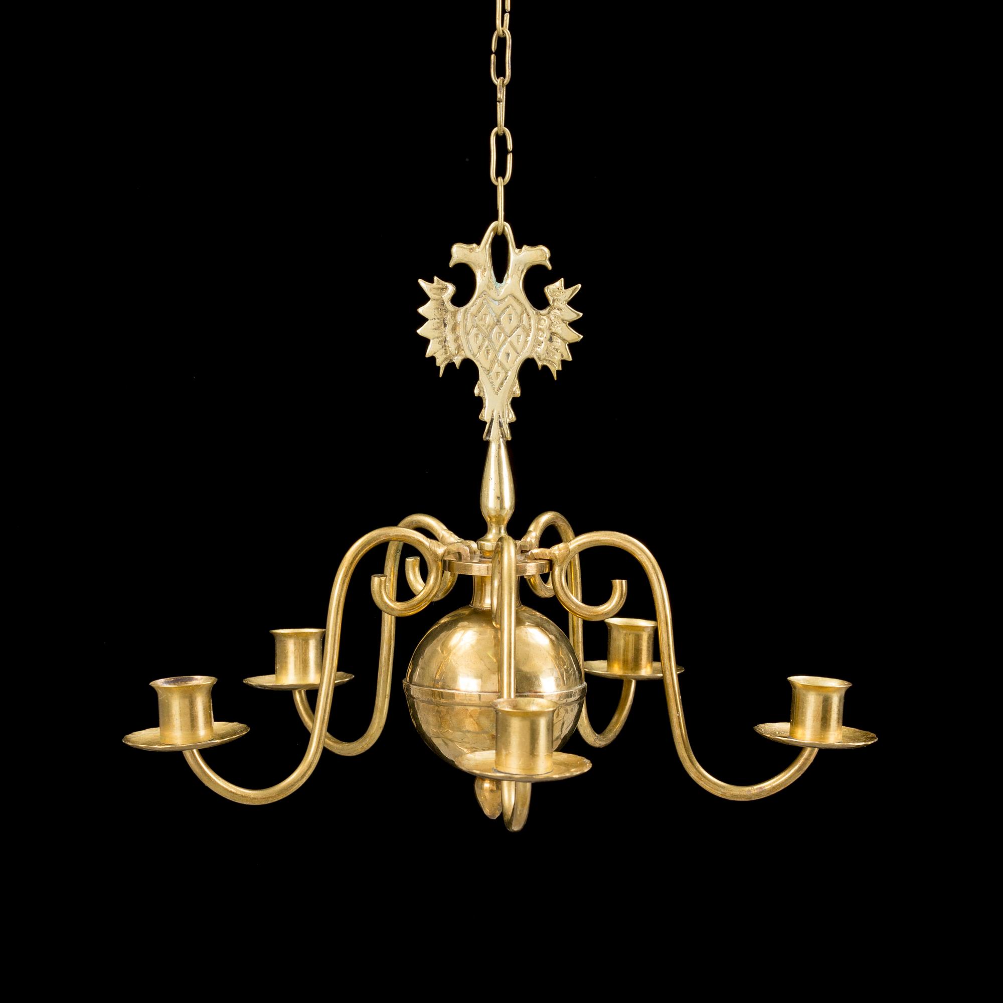 A BRASS CEILING LIGHT, Arvid Johansson, Arvika, second half of the 20th century. Height ca 25 cm.