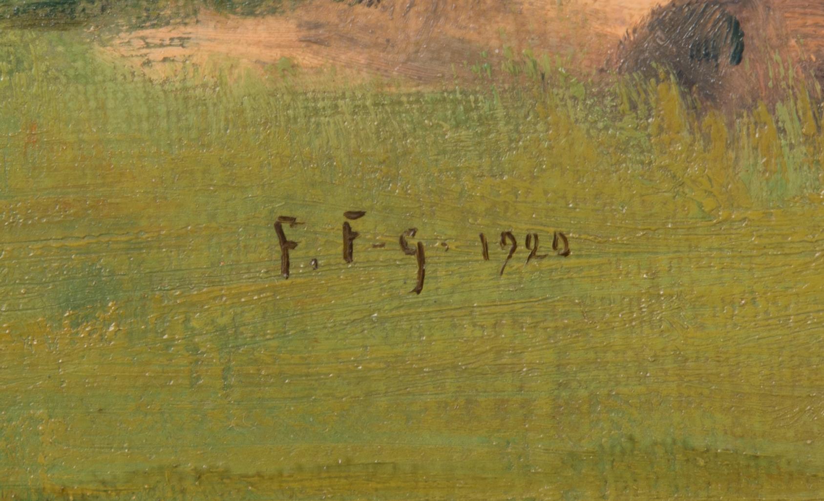 Felix Frang-Pahlama, öljy levylle, signeerattu ja päivätty 1920.