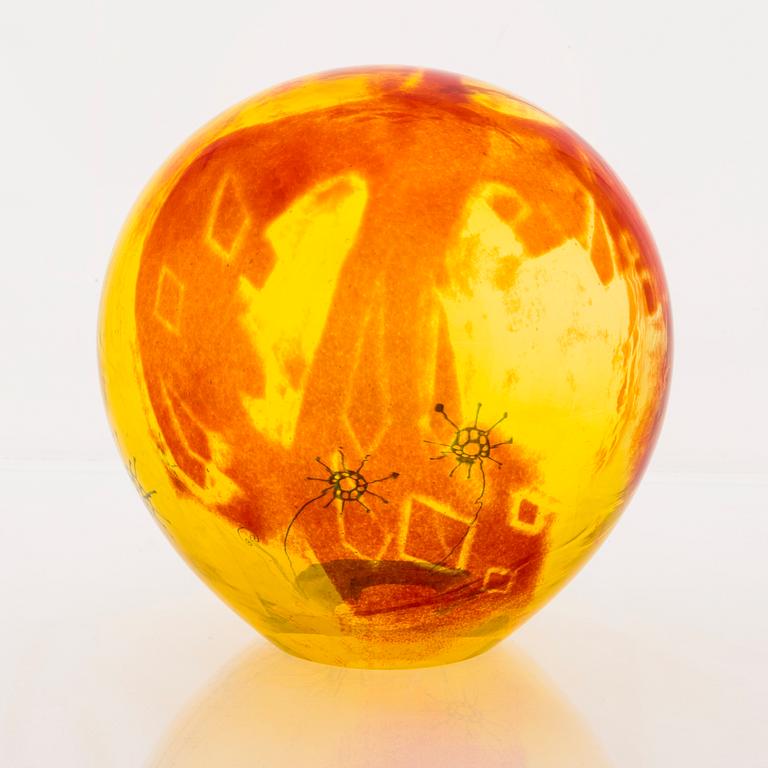 ELLA VARVIO, A glass sculpture, signed Ella Varvio 2014.