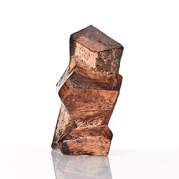 Edvin Öhrström, two cast glass sculptures, Lindshammar glassworks, one dated 1986.
