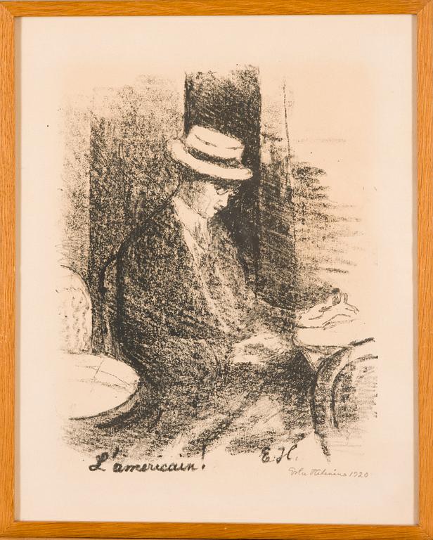 ESTER HELENIUS, litografi ur mappen "La Rotonde", signerad och daterad 1920.