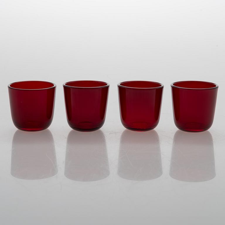 FLASKA och 4 GLAS, glas, Riihimäen lasi.