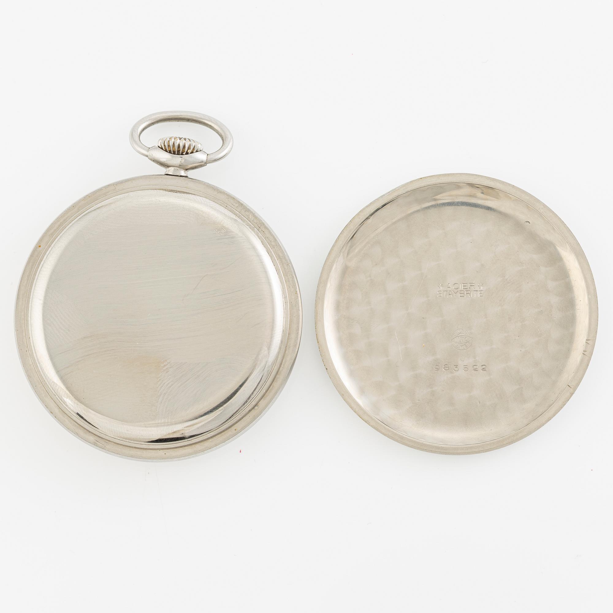 International Watch Co, pocket watch, "steel case", 50 mm.