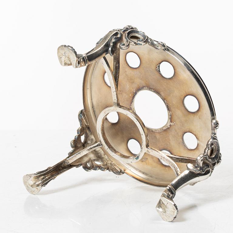 Base/holder for a burner, sterlingsilver, 20th century.