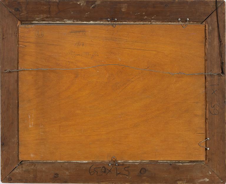 Birger Simonsson, oil on panel, signed BS, dated 1917 verso.