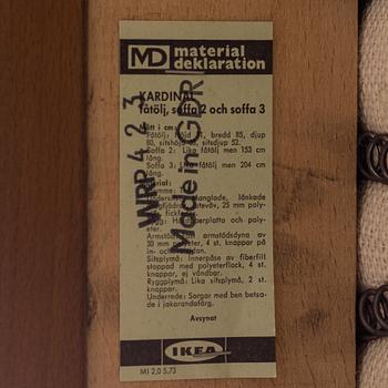 A 'Kardinal' leather sofa, IKEA, 1960/70s.