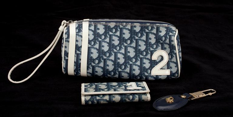 VÄSKA, LÅS samt NYCKELHÅLLARE, Christian Dior.