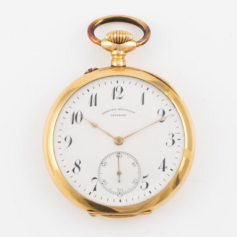 Pocket watch, 18K gold, Henning Håkansson Gothenburg, 51.5 mm.