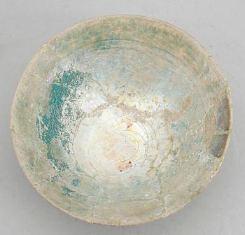 SKÅL, lergods, sannolikt Keshan, Persien 1200-tal.