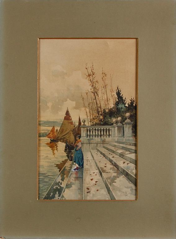 OKÄND KONSTNÄR, akvarell, 1800-tal. Bär sign.