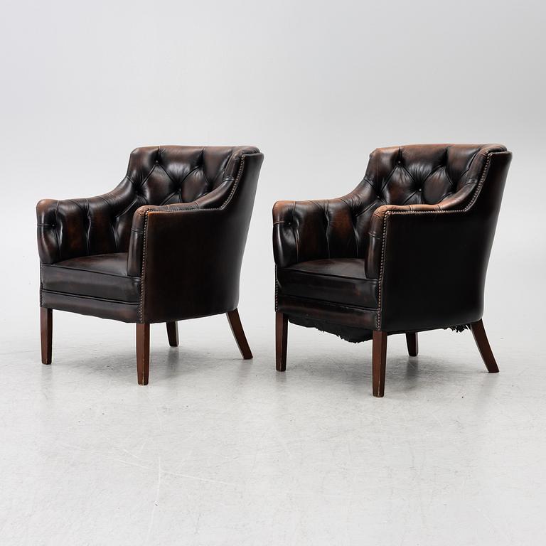 Armchairs, a pair, purchased from Georg Hensher, second half of the 20th century.