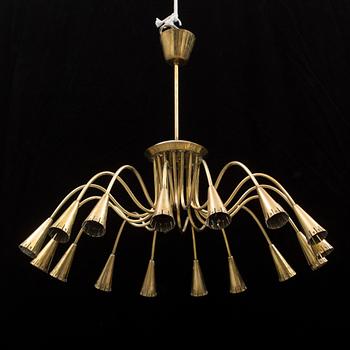 A mid 20th century brass lamp. Height ca 62 cm.