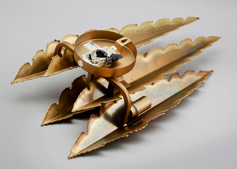 VÄGGLAMPA, mässing, Holm Sörensen & Co, Danmark, 1900-taletsandra hälft.