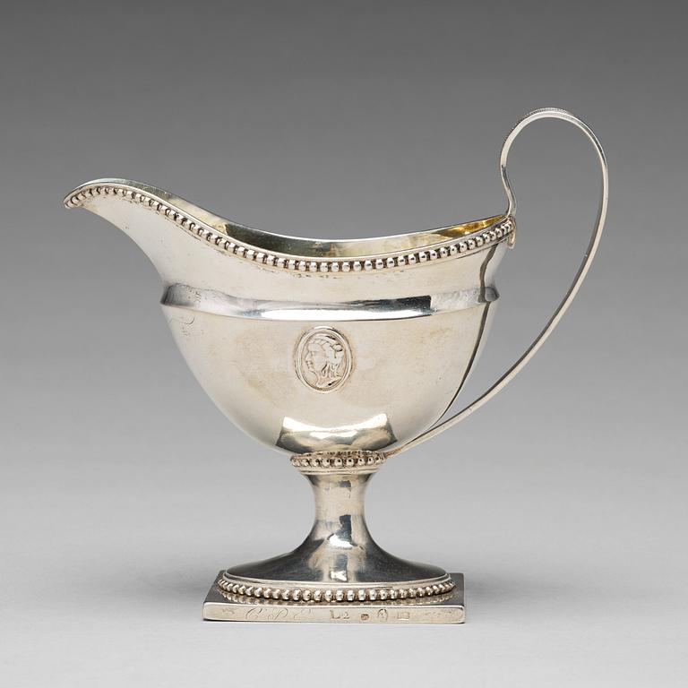 A Swedish 18th century parcel-gilt silver cream-jug, mark of Petter Eneroth, Stockholm 1793.