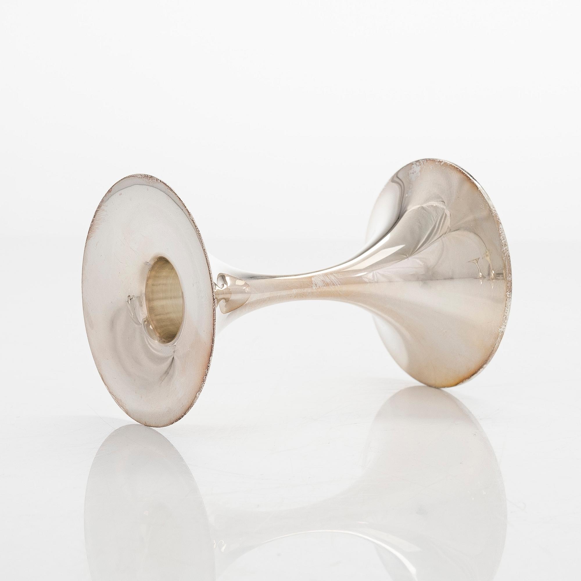 Tapio Wirkkala, five silver candlesticks, "Trumpetti", Kultakeskus, Hämeenlinna 1992-2012.