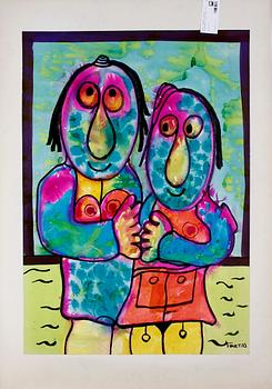 CLAUDE FLAVET, blandtekniker, 3 st, sign och dat -73.