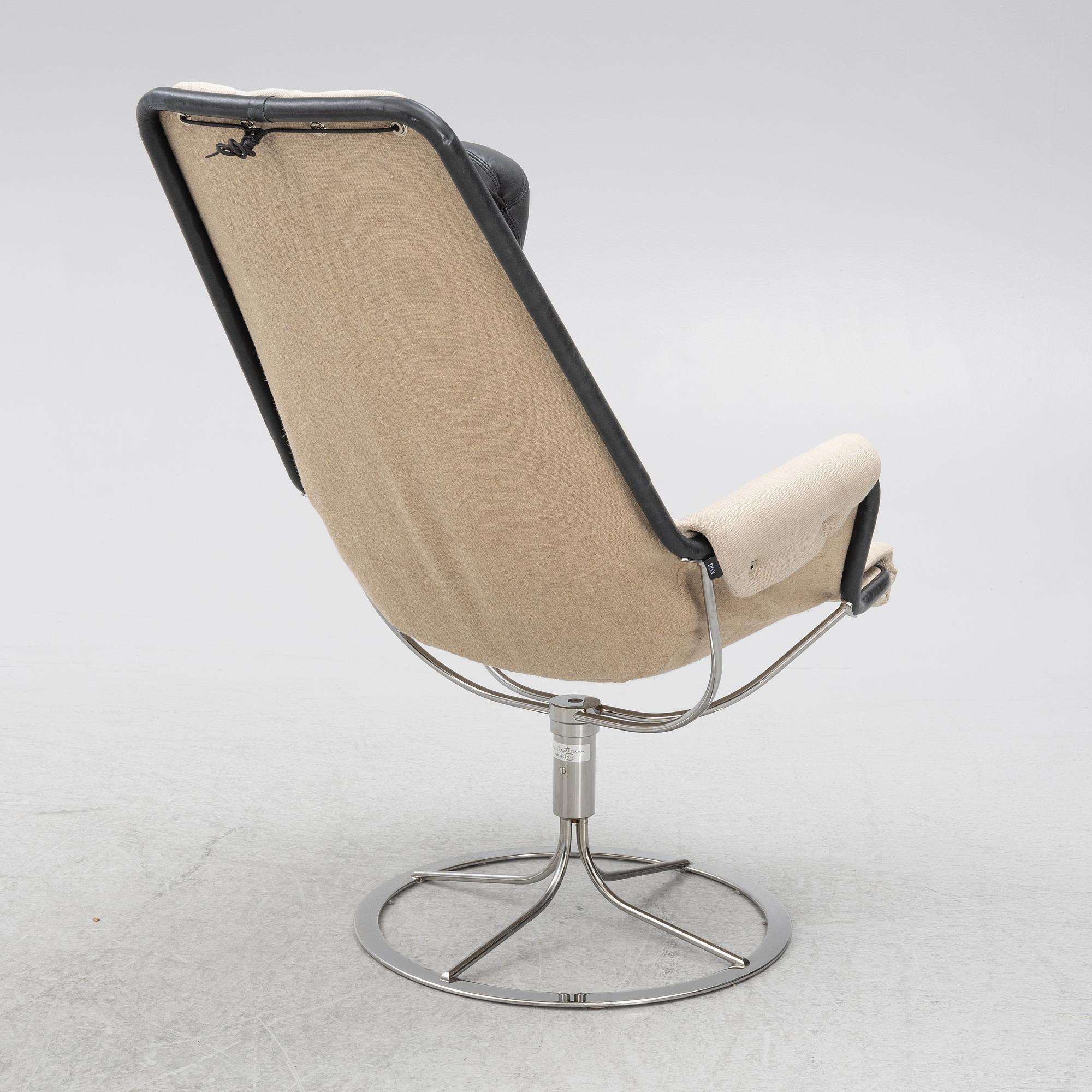 Bruno Mathsson, fåtölj med fotpall "Jetson", DUX, resp Bruno Mathsson International, Värnamo.