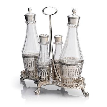 276. Pehr Zethelius och Paul Wihlborg, bordssurtout, silver, Stockholm 1795 och 1814. Sengustaviansk.