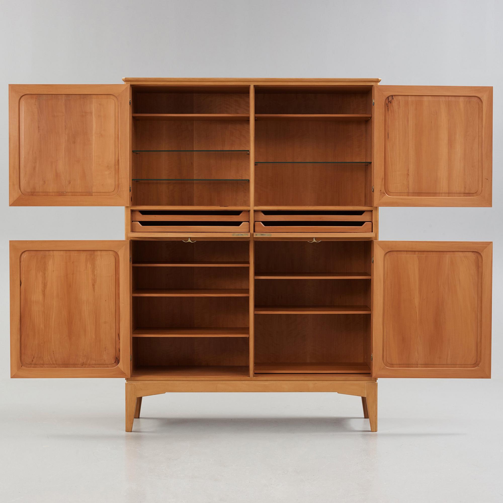 Carl-Axel Acking, A Carl-Axel Acking pear wood Swedish Modern cabinet, executed by carpentry Jörgen Andersson, Djursholm Stockholm 1943.