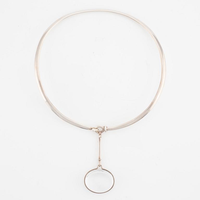 Vivianna Torun Bülow-Hübe, silver necklace with rock crystal. Georg Jensen.