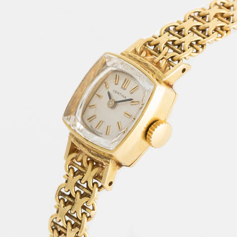 Certina, wristwatch, 18K gold, 15,5 mm.