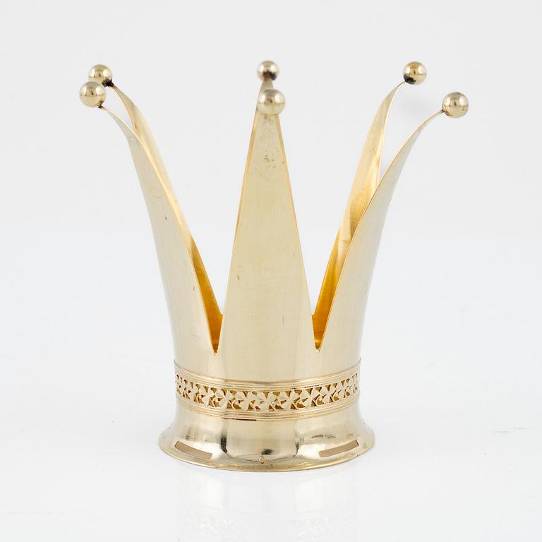 Brudkrona, förgyllt silver, 1940-tal, Sverige.