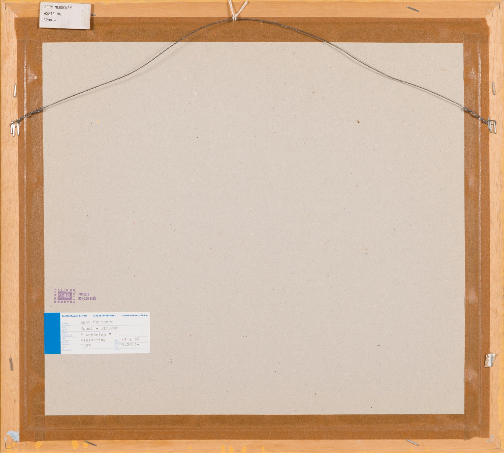 Egon Meuronen, akvarell, signerad och daterad -93.