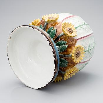 A FLOWER POT, maiolica, Arabia ca 1911.