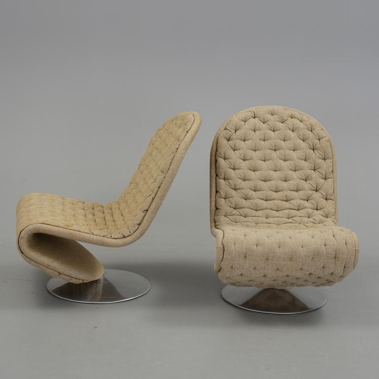 FÅTÖLJER, ett par, ur serien "System 1-2-3", Verner Panton, 1900-talets andra hälft.