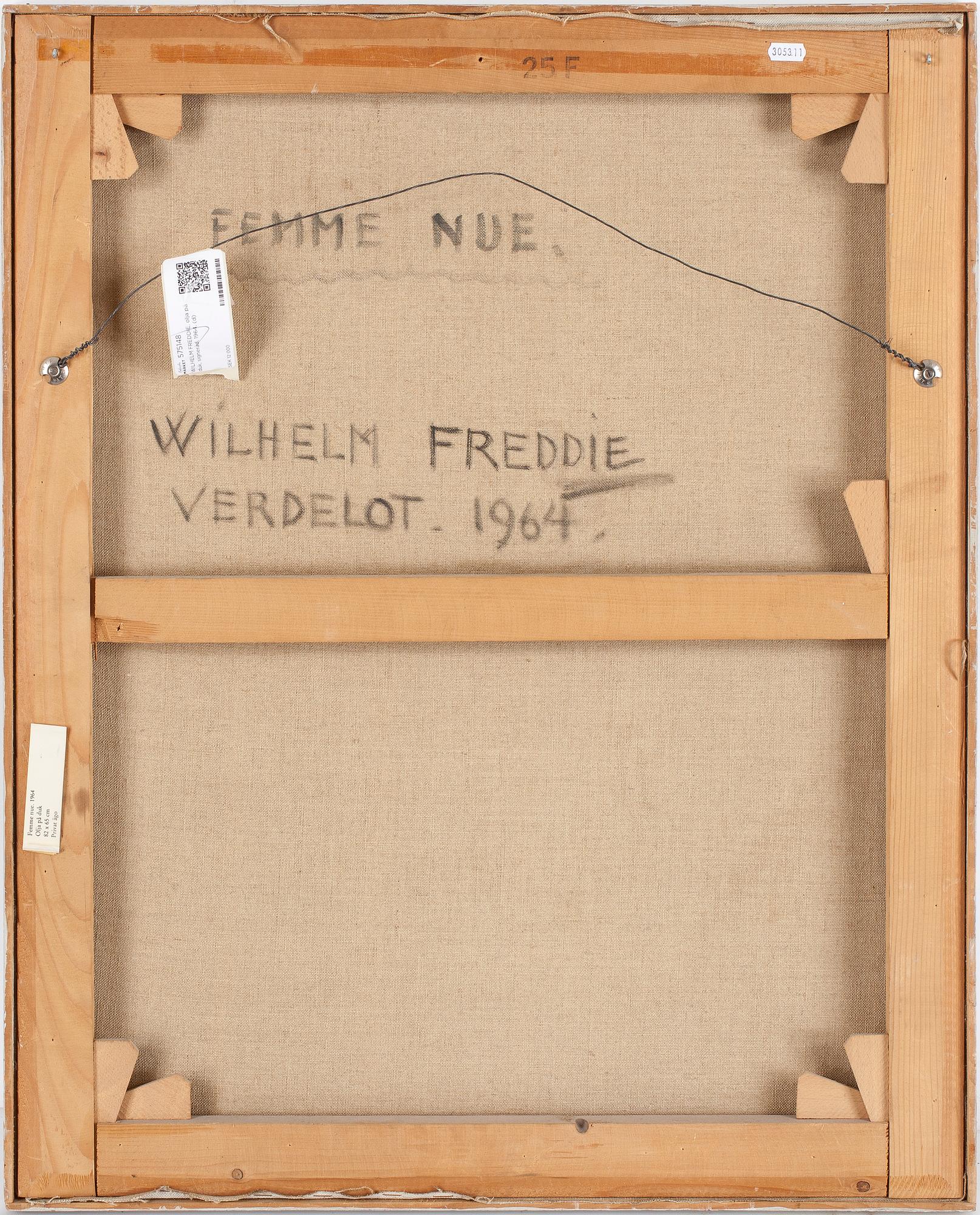 WILHELM FREDDIE, olja på duk, signerad, 1964.