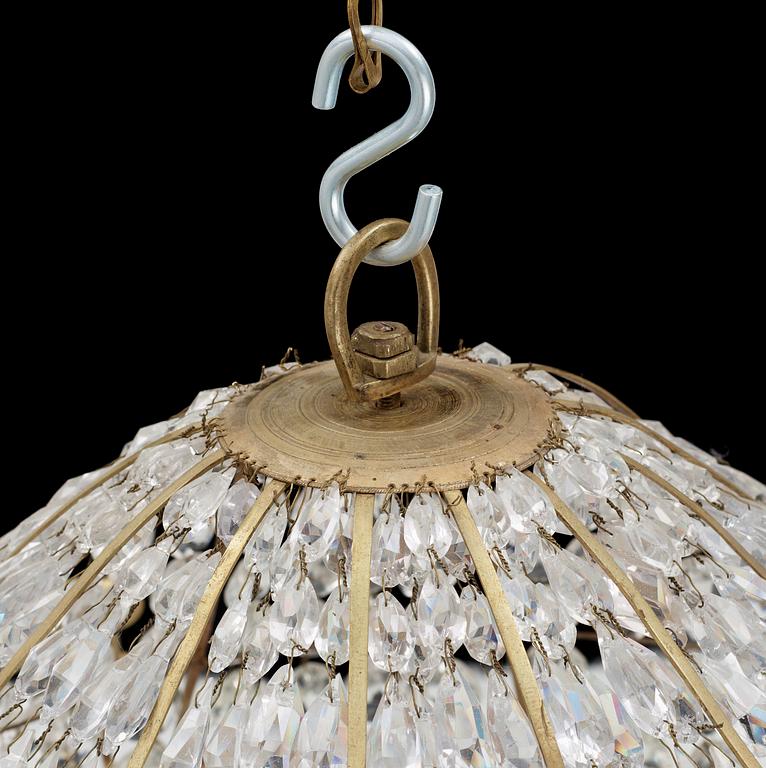 A late Gustavian circa 1800 seven-light "Montgolfier" chandelier.