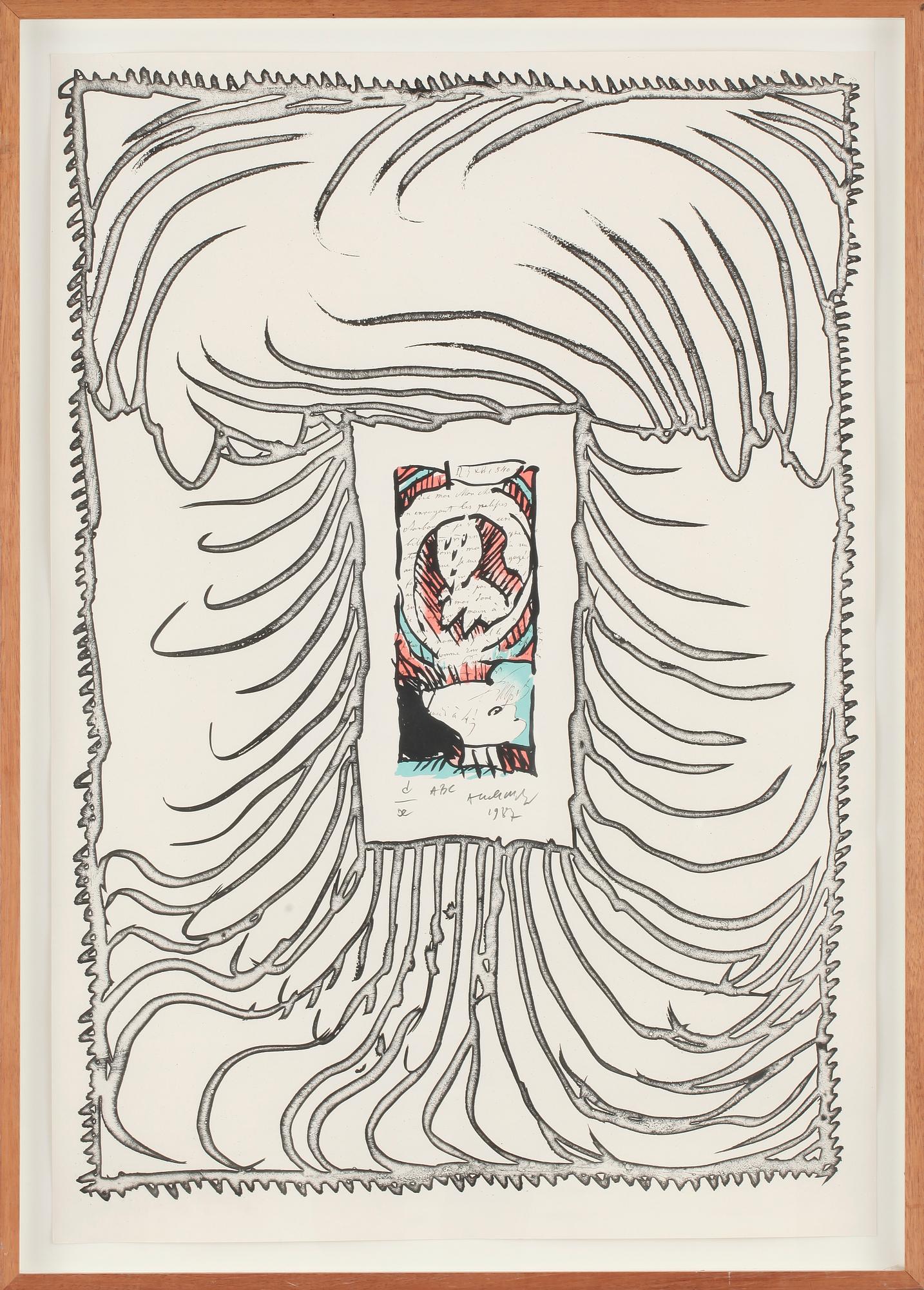 PIERRE ALECHINSKY, färglitografi, signerad och daterad 1987.