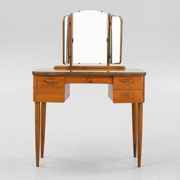 A Swedish modern teak-veneered dressing table, Fröseke, mid 20th century.