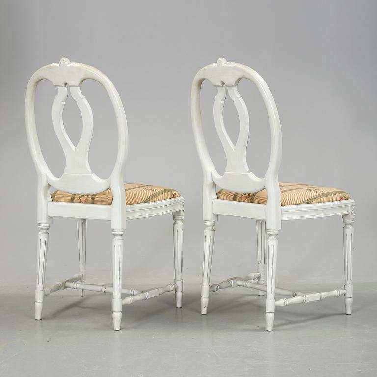 STOLAR, 8 stycken, gustaviansk stil, modern tillverkning.
