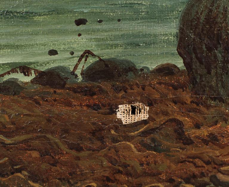 OKÄND KONSTNÄR, olja på duk, signerad J Greenlees, England, daterad 1887.