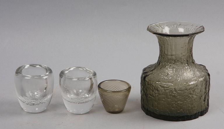 PARTI GLAS, 4 delar, Timo Sarpaneva o Kaj Franck, Ittala resp Nutajärvi, sign, Finland.