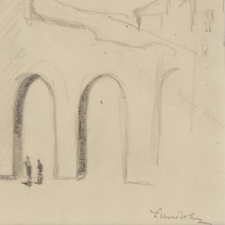 SIXTEN LUNDBOHM, pencil. Signed.