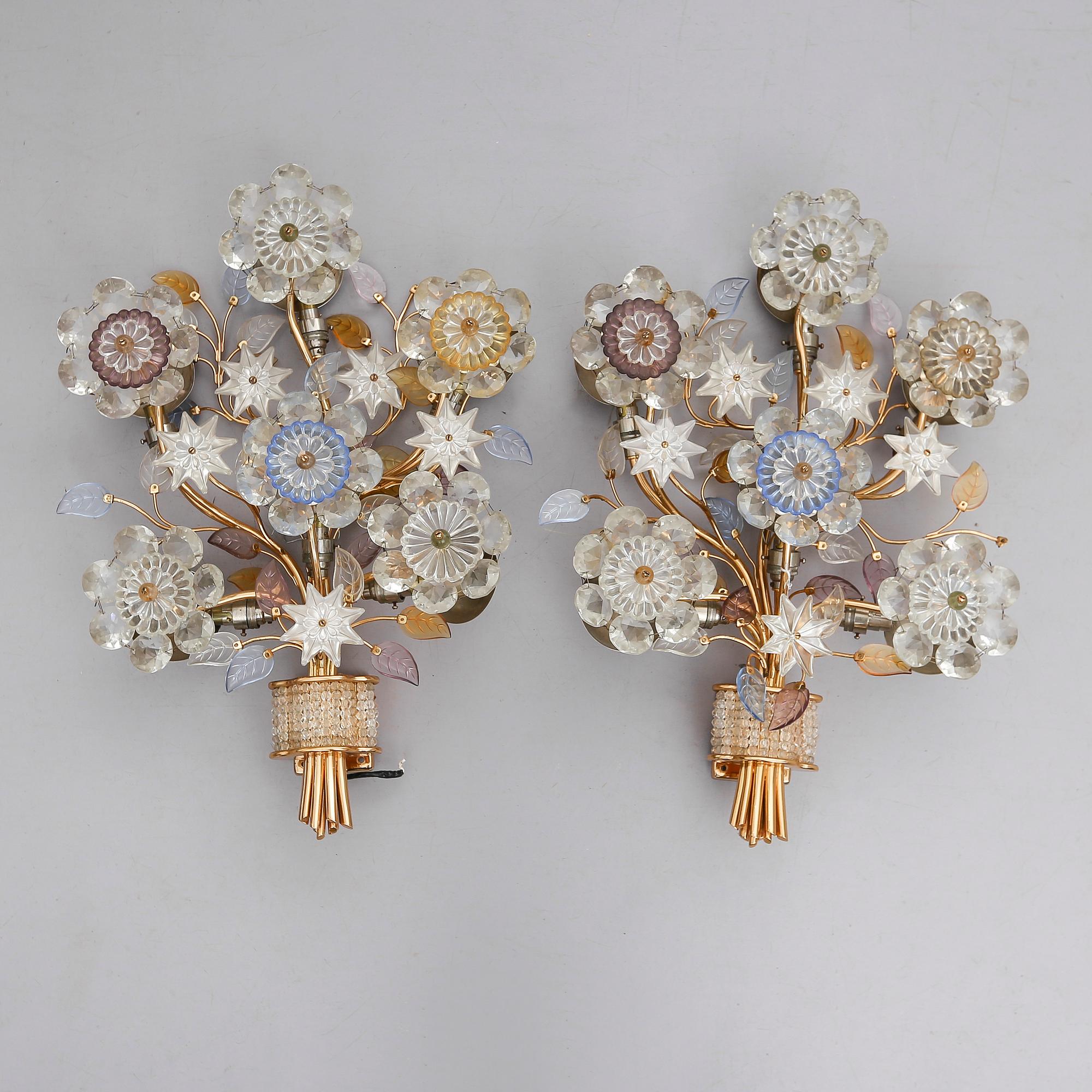 VÄGGLAMPETTER, 1 par, 1900-talets andra hälft.