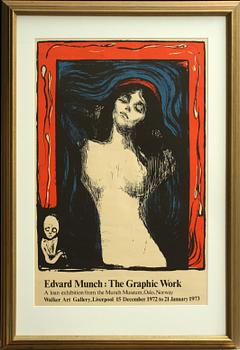 EDVARD MUNCH, efter, litografisk affisch, 1972.