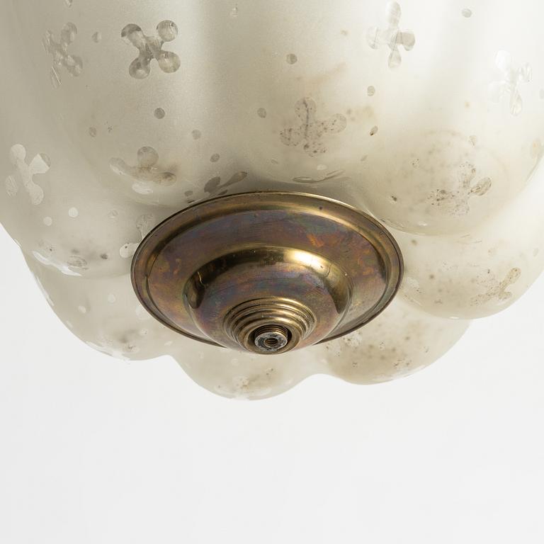 Ceiling lamp, Swedish Modern, Orrefors, 1940s.