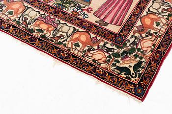 An antique Kerman Raver rug, ca 225 x 141 cm.