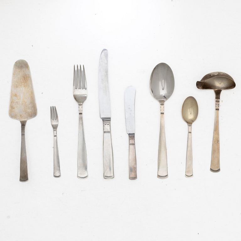 Jacob Ängman, Cutlery set, 53 pieces, silver, “Rosenholm”, GAB, including Stockholm 1964.